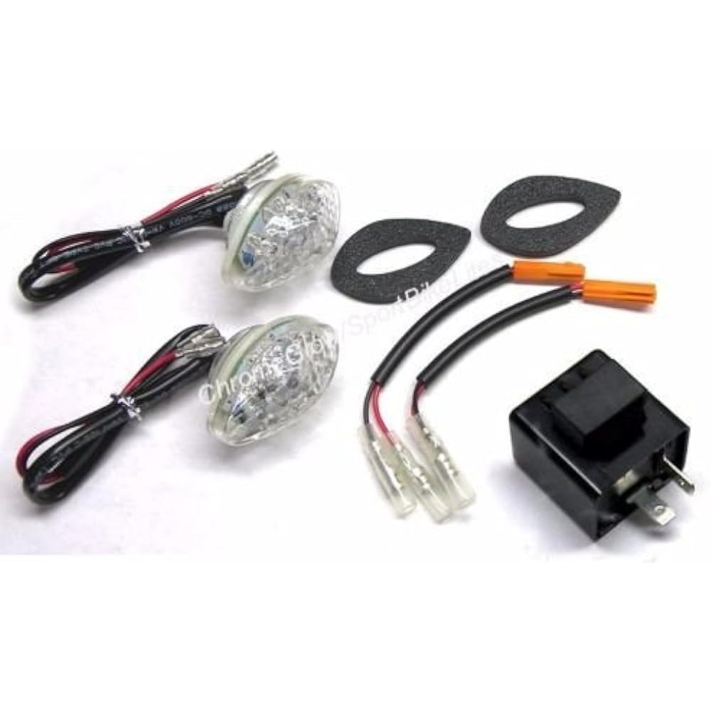 Honda Grom MSX125 Flush Mount Front LED Turn Signal Kit Flasher Relay Included GROM-TURNSIGNALS3-C/Flash02