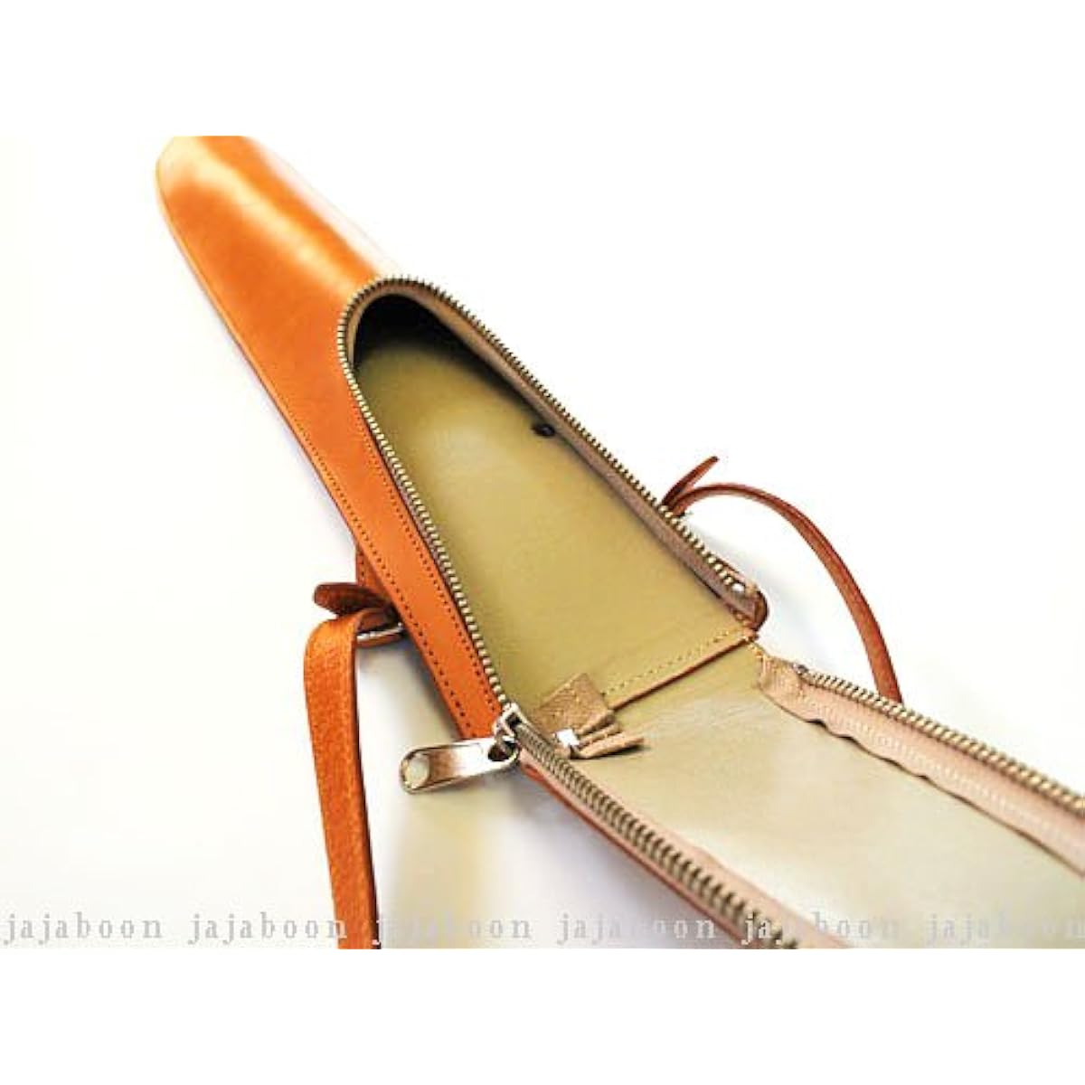 JAJABOON Leather Drumstick Case Slim Stick Bag Camel (with Tuning Key Pocket) Musical Instrument Accessories