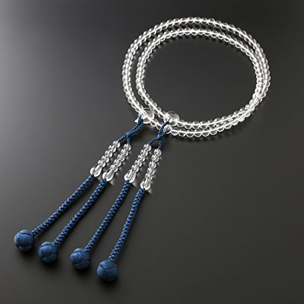 Kyoto Buddhist Altar Hayashi Prayer Beads Shingon Buddhism Shakuni Genuine Crystal (For Men) Official Ceremony [Bead Bag Set] SM-047 Kyoto Prayer Beads