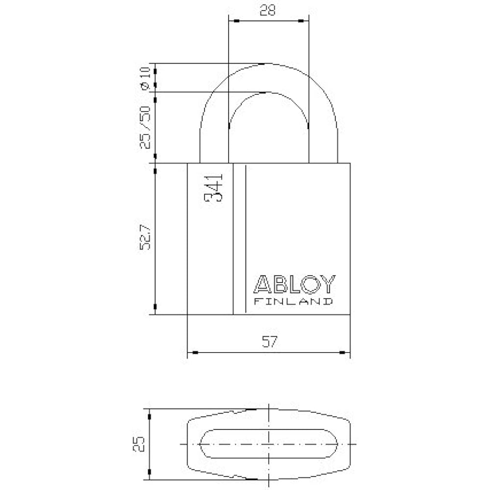 Kyoei Kogyo ABLOY Protech Specification Padlock PADLOCK PL341N/50 Chrome Plated Finish