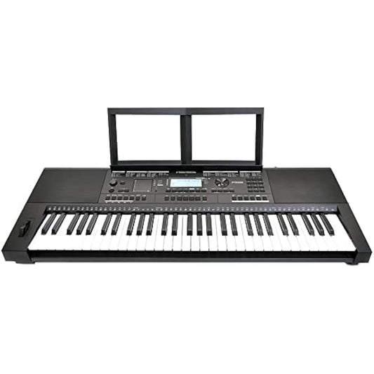 PLAYTECH Multi-Function Portable Keyboard, 61 Keys, 580 Preset Tones, Black