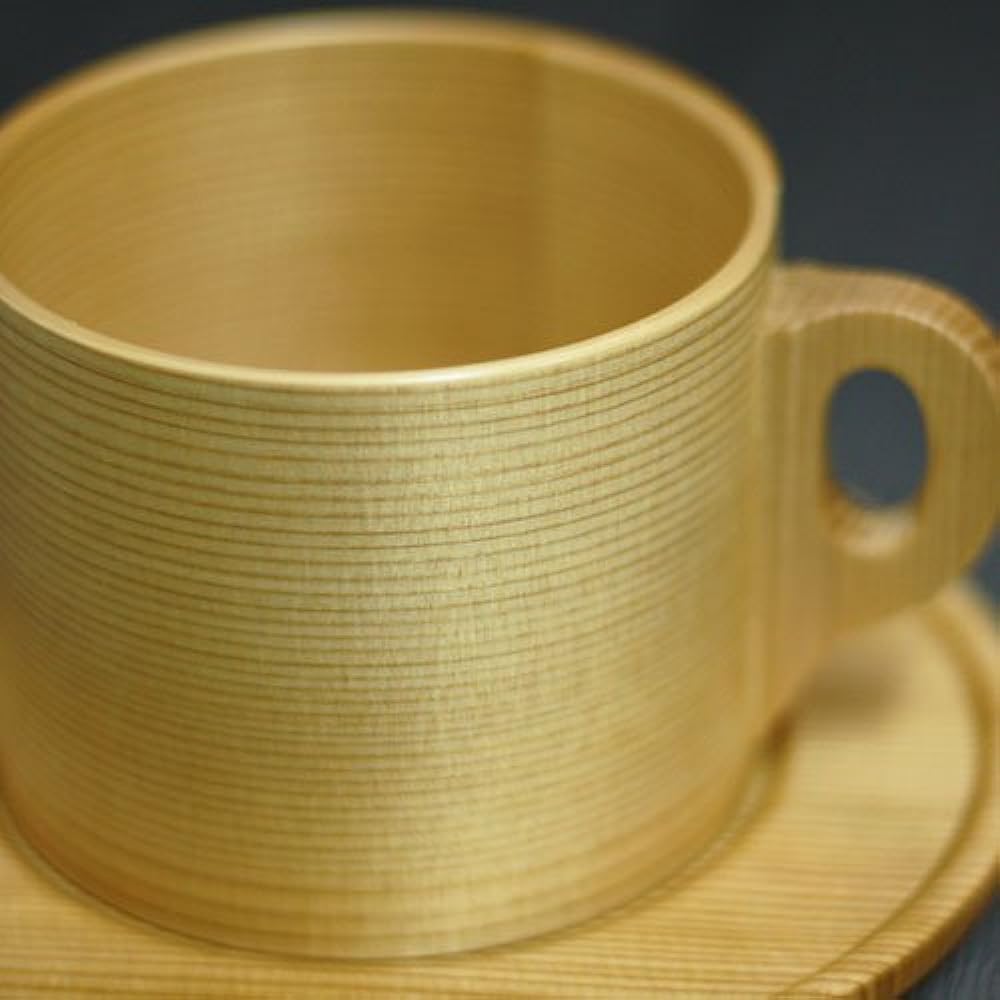 Coffee cup 2 pair pair set Curved cup Akita cedar Odate Kogeisha Made in Japan Magewappa