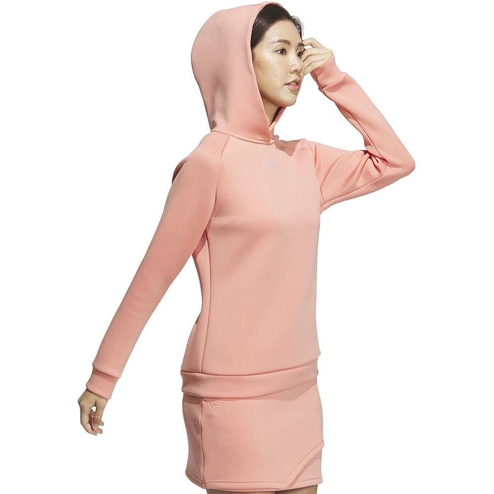 [Adidas Golf] Golf Hoodie, Embossed Print, Cardboard Knit, Long Sleeve Hoodie, Women's