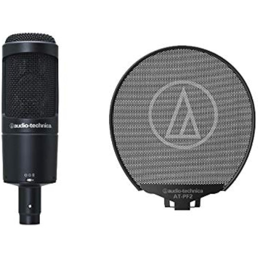 Audio Technica - Side address microphone DC bias condenser type AT2050 + pop filter AT-PF2 set