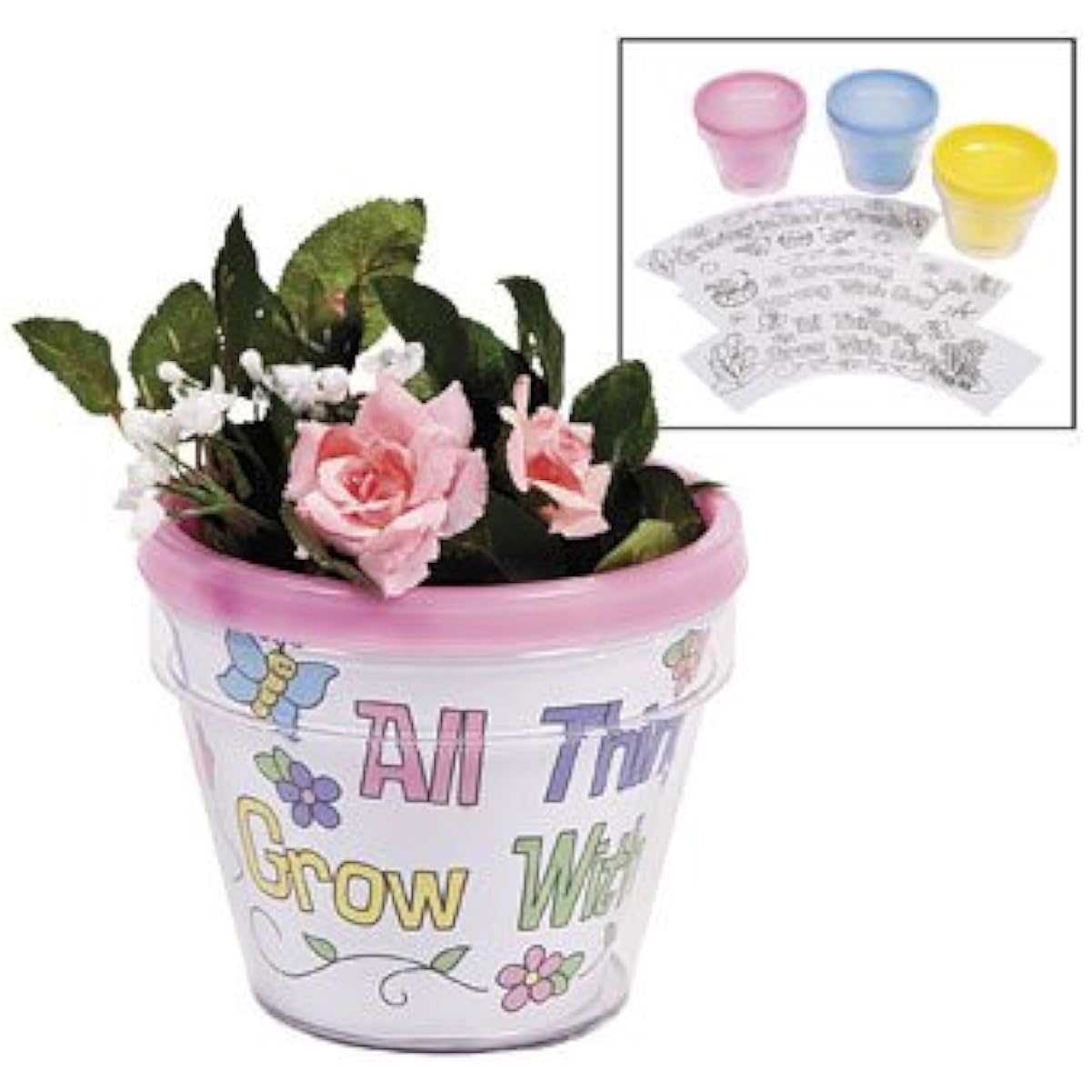 Color Your Own Growing in Gods Grace Flower Pot - Crafts for Kids and Fun Home Activities
