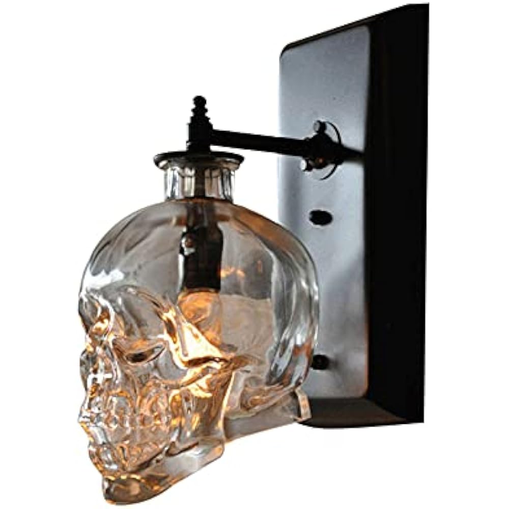 SUSUO Retro Bracket Light Industrial Style Wall Lamp Scandinavian Design Wall Light Skull Head Glass Wall Light LED Lighting G9 110V Entrance Light 1 Light Wall Hanging Light Interior Lighting Living Room Restaurant Bar Black