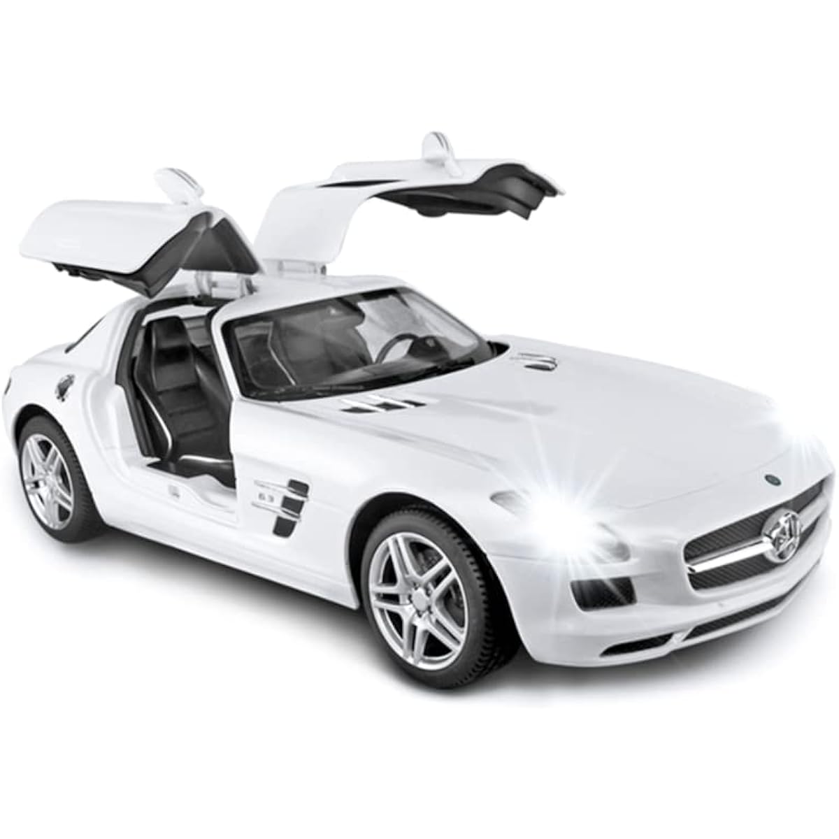 Mercedes Benz RC Car, RASTAR 1/14 Mercedes Benz SLS AMG Radio Control Car, for Kids, Mercedes Benz R/C Model Car, Doors can be opened and closed manually, White, 2.4GHz