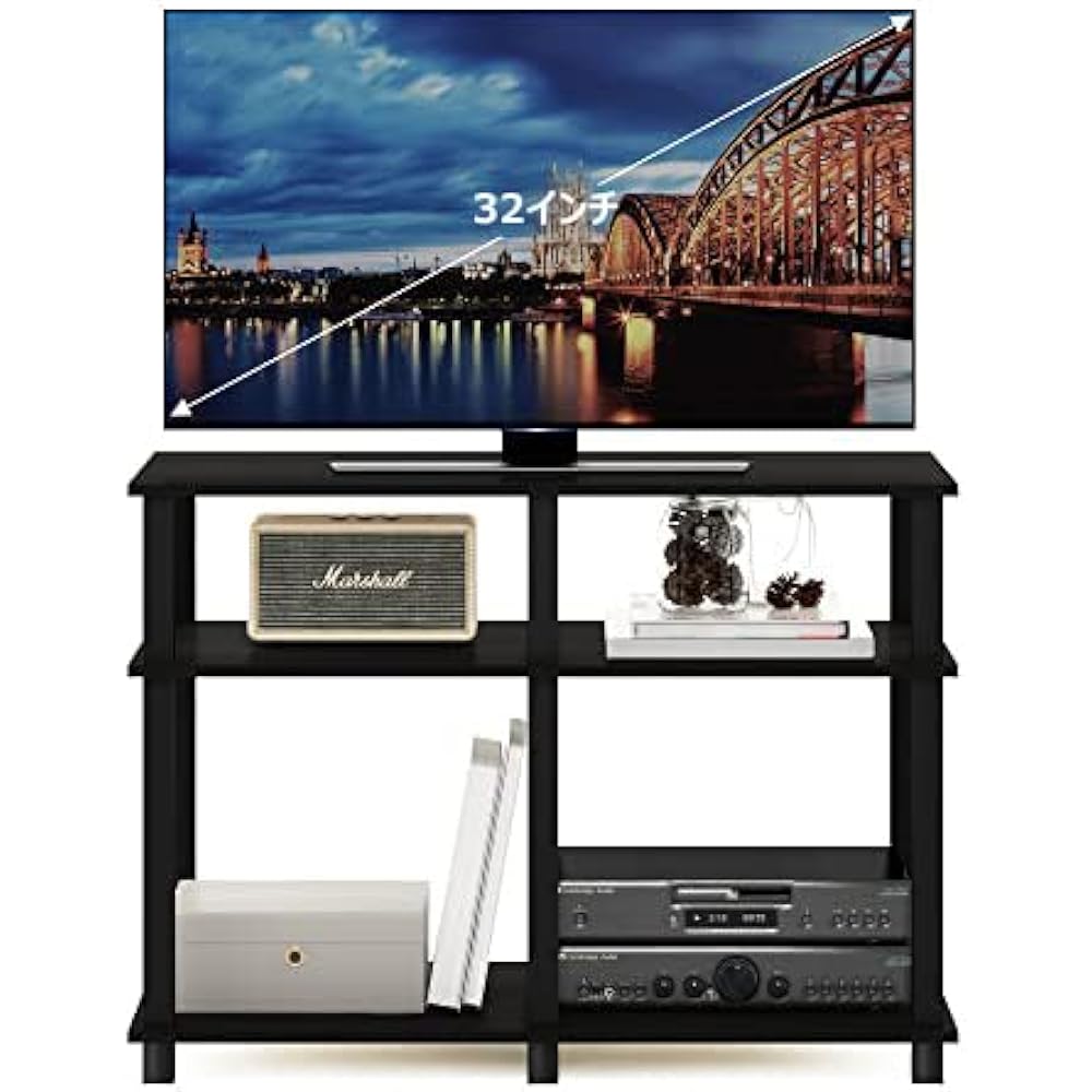 Furinno Romain Turn N Tube TV Stand Espresso/Black 40 Inch [Regular Japanese Import Product]