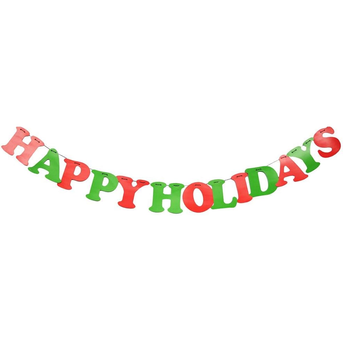 Quasimoon Happy Holidays Party Paper Letter Pennant Banner (3m) by PaperLanternStore