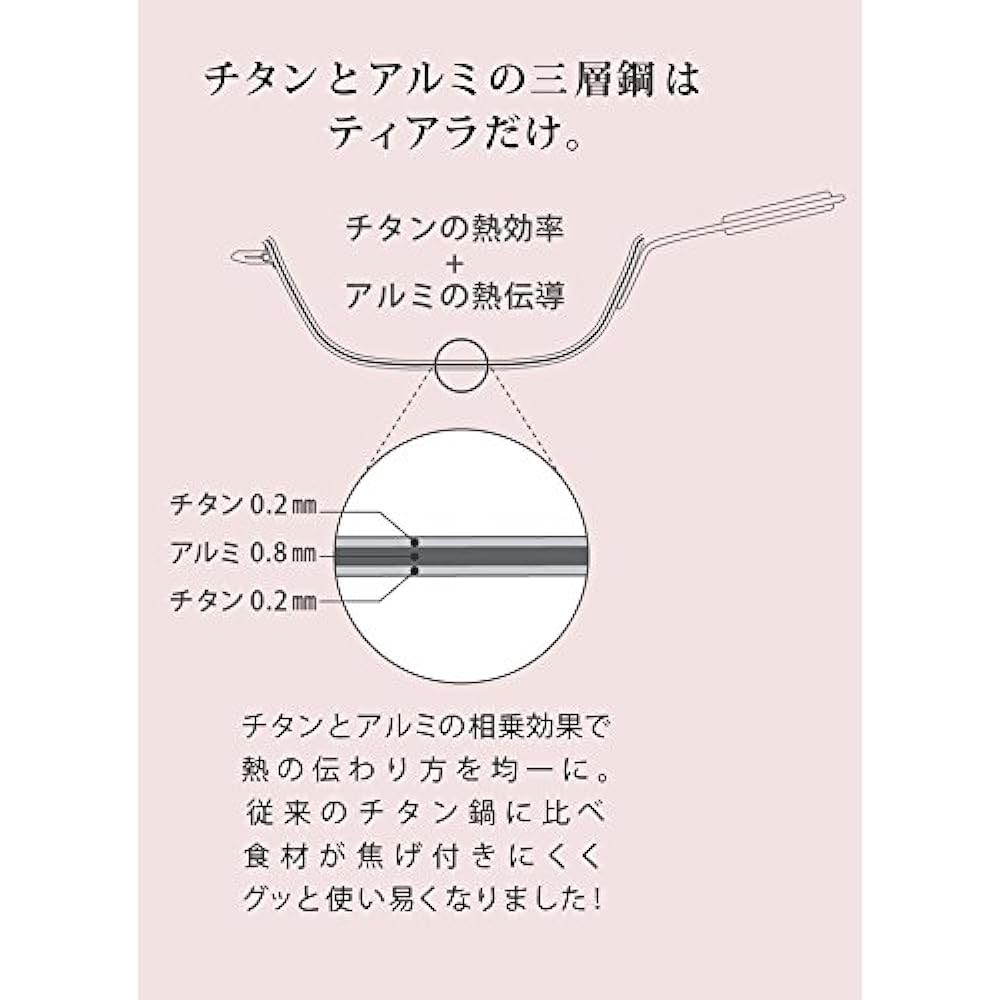 Horie 3-layer titanium pot Tiara 27cm - Titanium