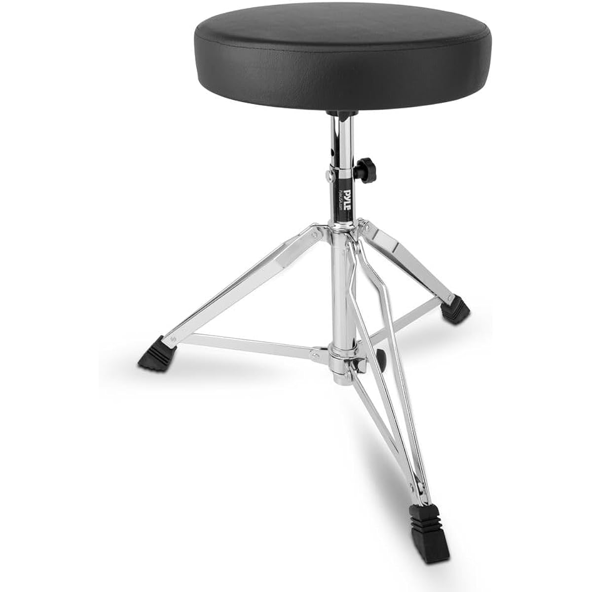 Pyle Adjustable Drum Throne Stool Portable Double Braced Tripod Legs Foam Cushioned Seat Ideal for Stage and Studio Use PSEATDRM28
