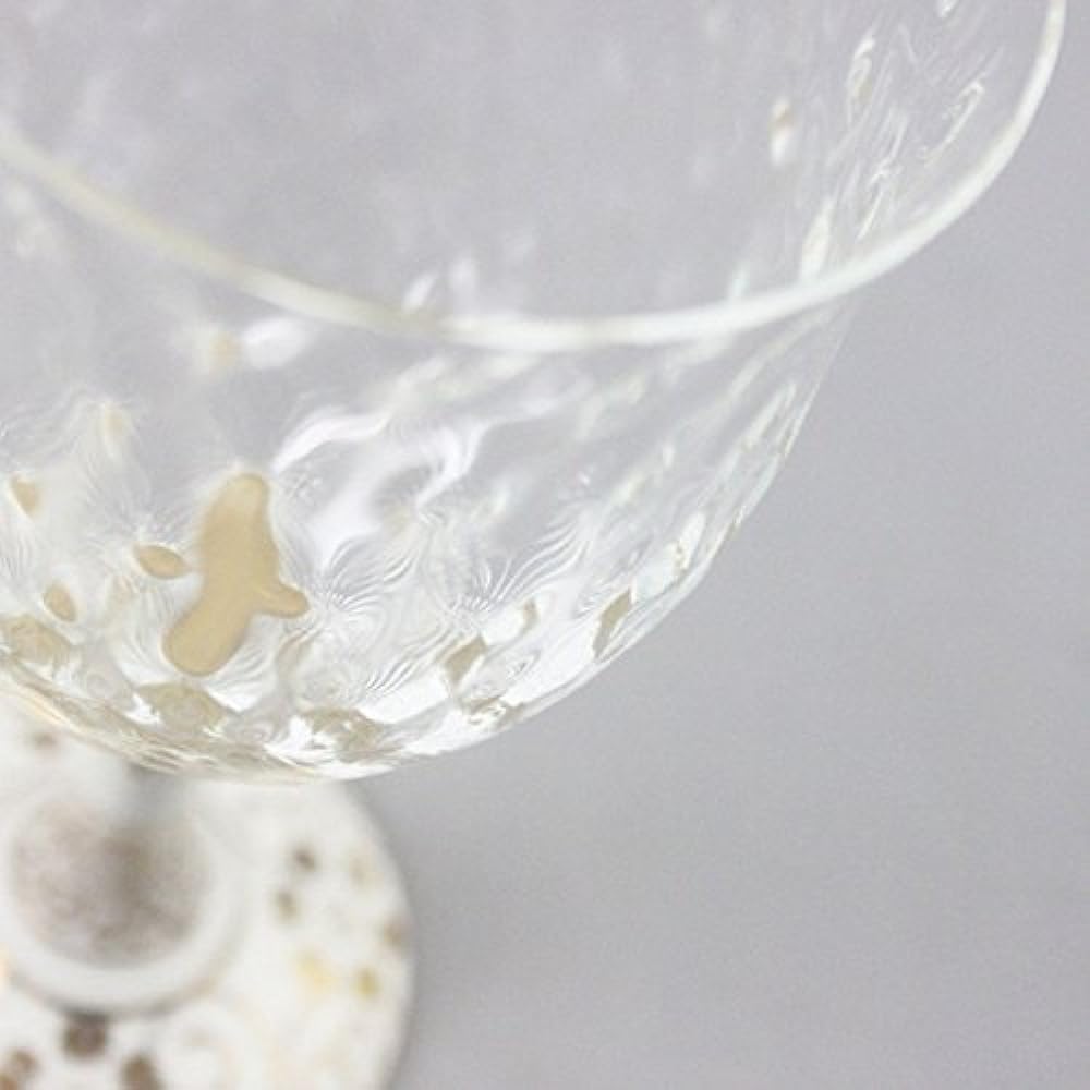 Kutani ware wine glass (large/lattice), white grain iron porcelain, made in Japan, capacity 280ml, Kutani Japanese glass