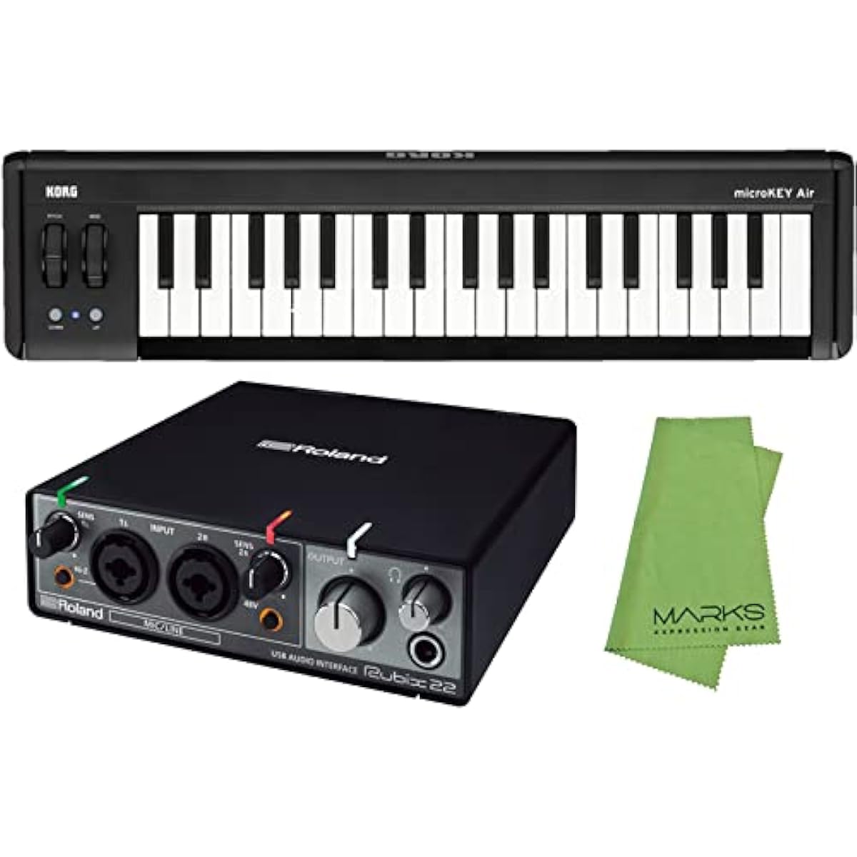 Roland Audio Interface Rubix22 + KORG Wireless USB/MIDI Keyboard microKEY2-37AIR Set