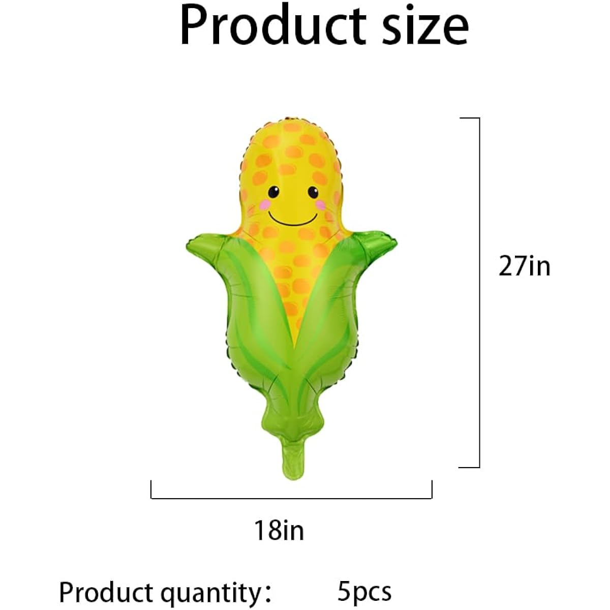 5pcs Cone Balloons Fruit Theme Balloons Corn Foil Balloons Fruit Cone Theme Decoration Fruit Balloons Summer Party Theme Decorations Hawaiian Party