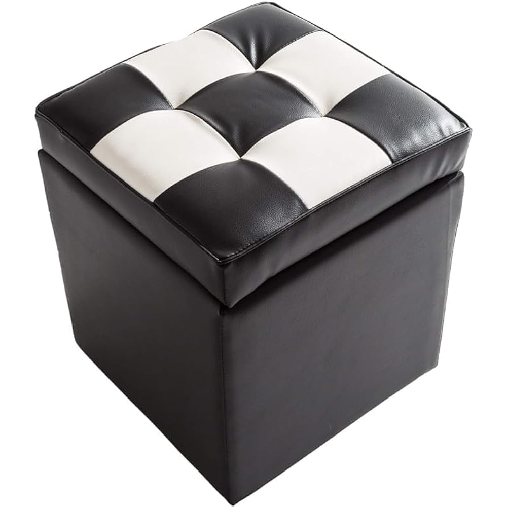 TOURSE Storage Stool Box Stool Width 35 x Depth 35 x Height 40cm Ottoman Ottoman Chair Desk Chair Dresser Chair Low Sofa with Integrated Lid No Assembly Required Pink