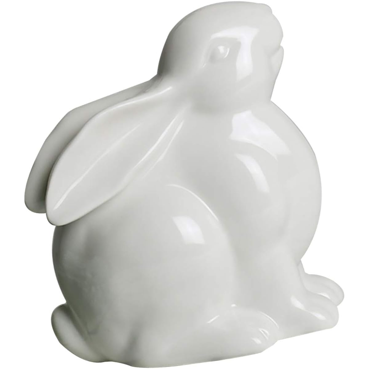 BESPORTBLE Ceramic Bunny Figurine Easter White Porcelain Rabbit Sculpture Desktop Ornament Kids Toy Home Desk Table Decor Easter Gift 15x14x8cm