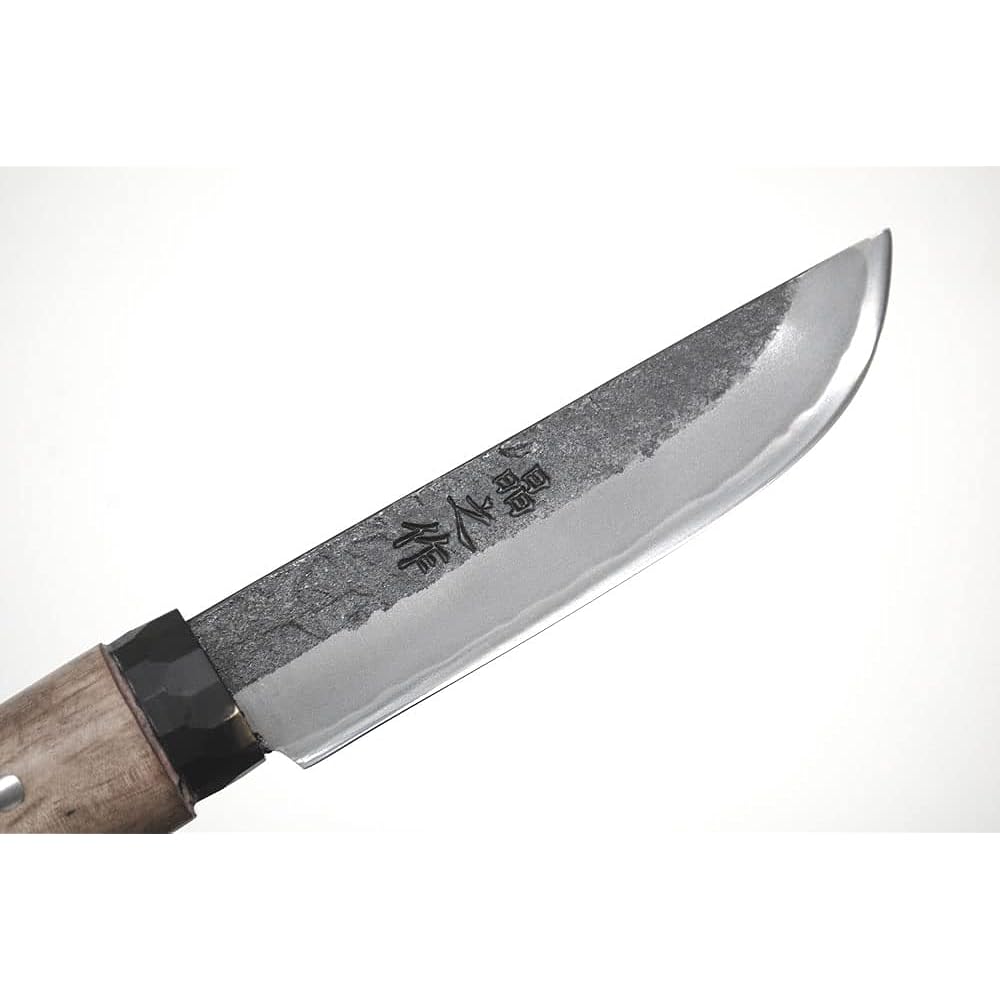 Akinosaku Tosa Shimanto Keiryu Knife 105 Hitachi Aogami No. 2 Steel Double Edge Kurotsuchi Eye Black Round Ring Oak Oil Sten Handle Cowhide Case (Brown) Kei-002 Toyokuni Sheath Knife Forged Outdoor Camping Mountain Climbing