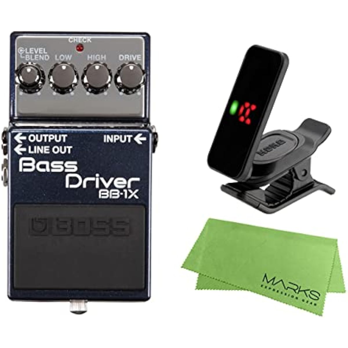 BOSS - Bass Driver BB-1X + KORG Pitchclip 2 PC-2 + Marks Original Cross Set