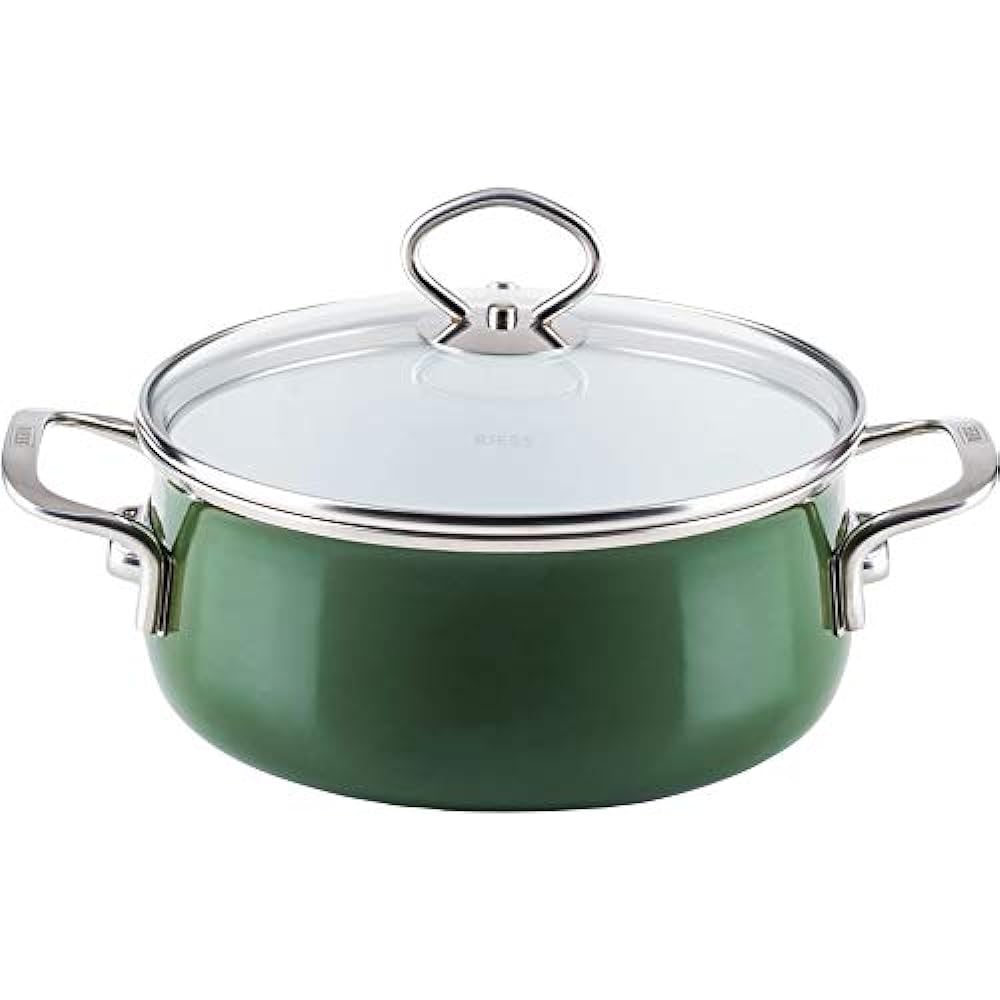 RIESS Two-handed pot VERDE 1kg casserole m.Glasdeck 24cm 4L 0711-013