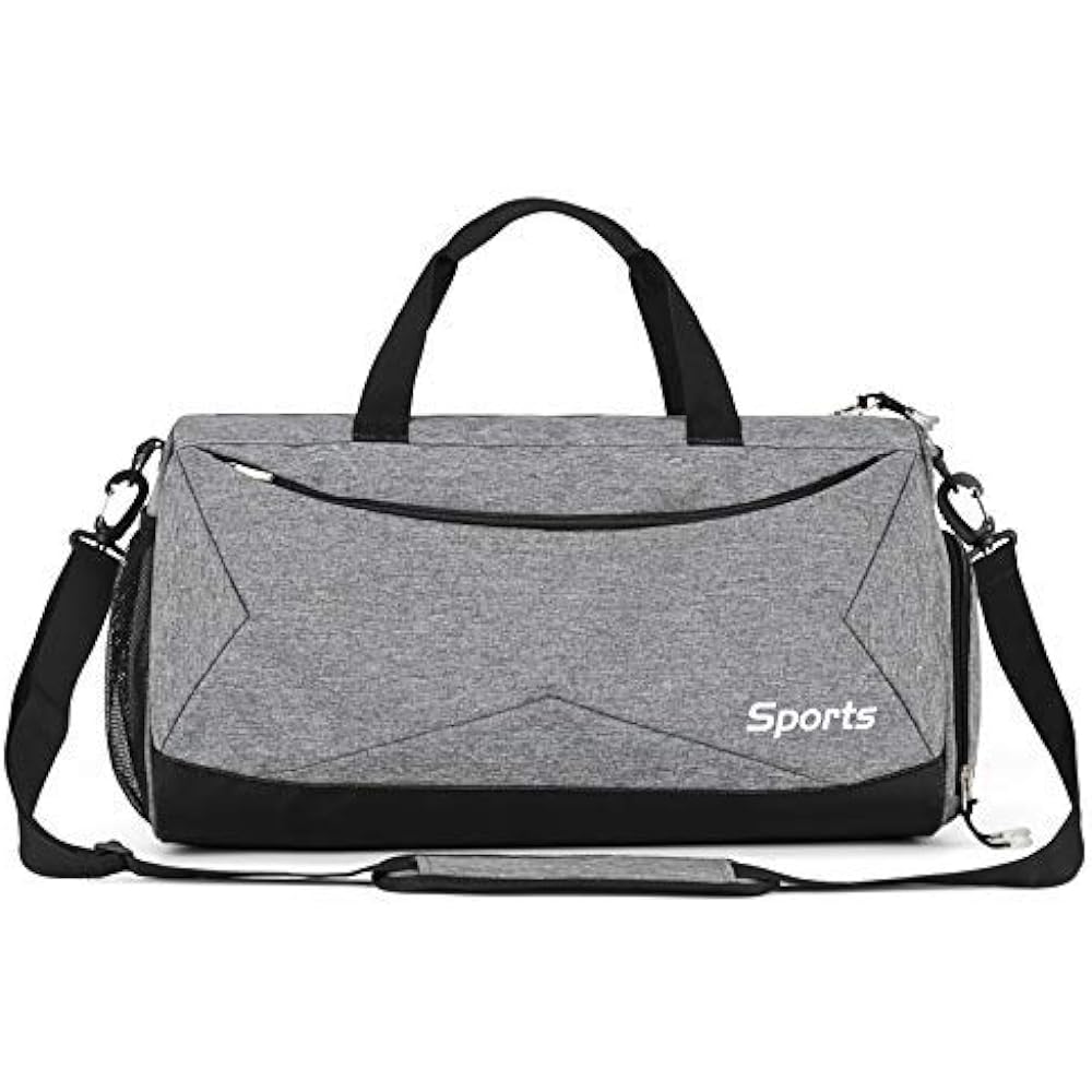 Teeoff Sports Gym Bag Sports Gym Bag, Wet Pocket & Shoe Compartment Travel Duffel Bag for Men, Women (Gray)