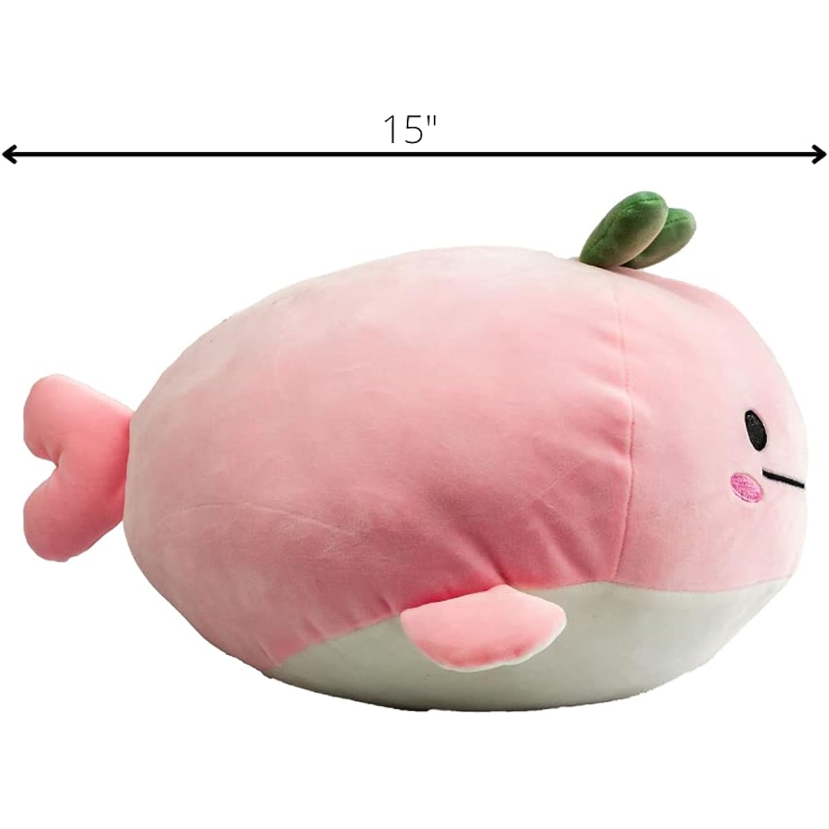Snuggaboos Original Super Soft Fluffy Pillow Toy Naomi the Whale Pink Squish Plush Pet Kids Large Stuffed Animals Sleeping Animals Cute Room Decor (15" 8") (15")