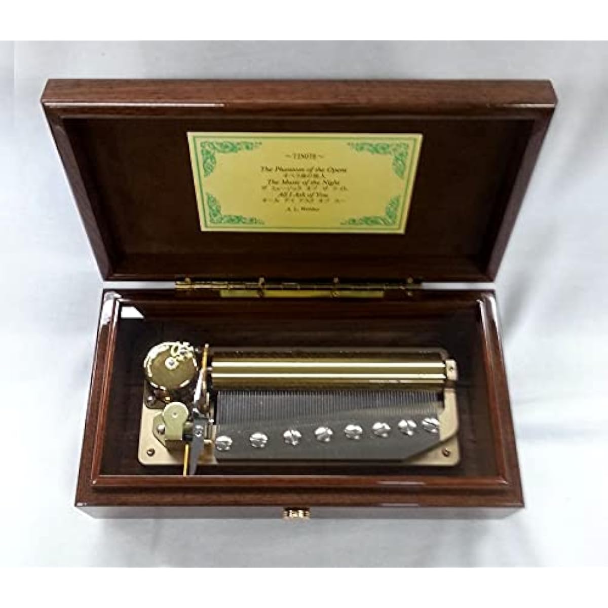 Top quality music box [72 notes] Walnut "Songs: (3 songs) Phantom of the Opera/Music of the Night/All Opera Music All"