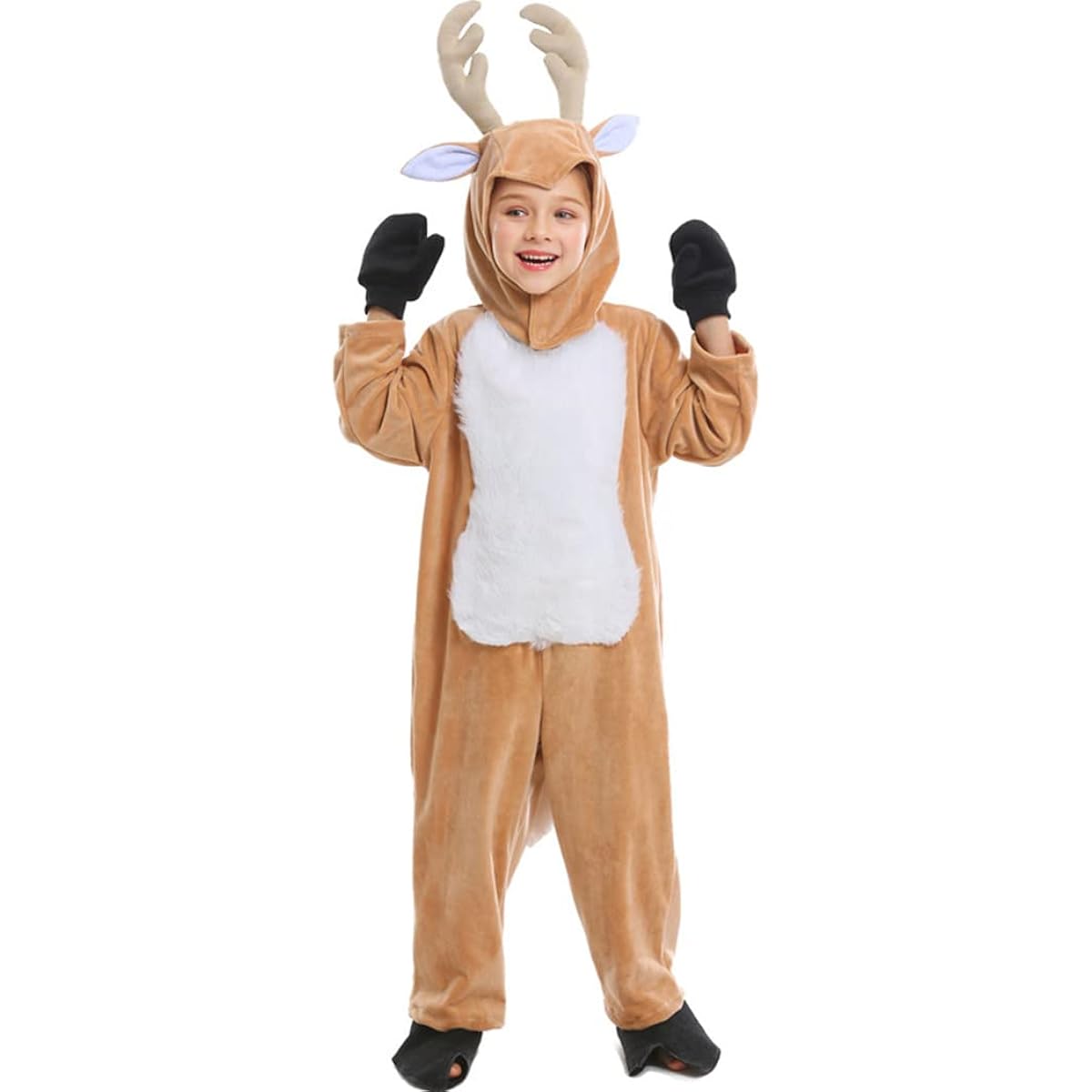 [Lakiya] Reindeer Cosplay for Kids, Cute Reindeer Kigurumi Costume, Christmas Cosplay Costume, Reindeer, Deer, Animal, for Kids, Boys, Girls, Performance Clothes, Events, Parties, School Festivals, New Year's Parties