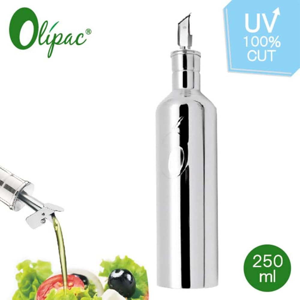 OLIPAC Olive Oil Bottle 18-10 Stainless Steel Flip Top Pourer 250ml φ5×22.7cm #L250