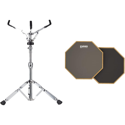 KC Snare Stand SS-01 & EVANS Practice Pad 12" 2-sided Speed & Workout Pad RF12D [Official Japanese Product] [Set Purchase]