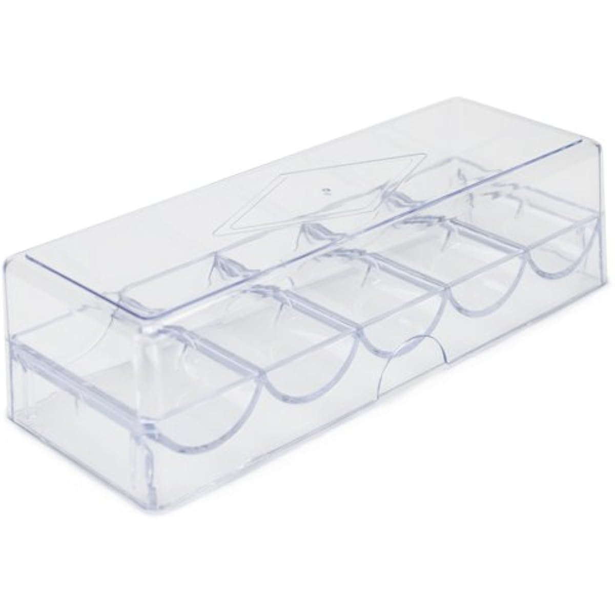 Brybelly Acrylic Poker Chip Rack/Tray with Cover (Set of 10) Clear