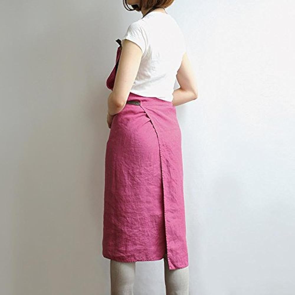 Linen full apron Manon <magenta> A266 [Lino e Lina/Lino e Lina]