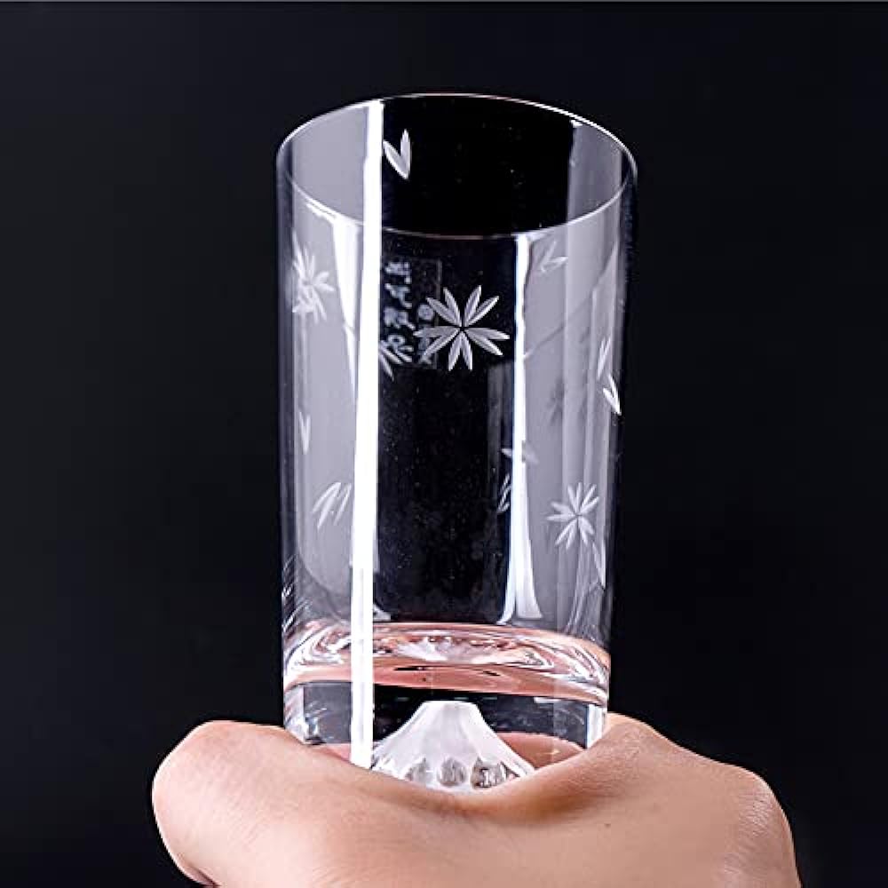 Fuji Glass, Tajima Glass, Mini Cherry Blossom Tumbler Glass, Set of 2, Set of 2, Sakura Kiriko Mini Souvenir Grand Prix, Edo Glass, Kiriko, Whiskey Glass, Rock Glass, Sake, Beer, Father's Day,