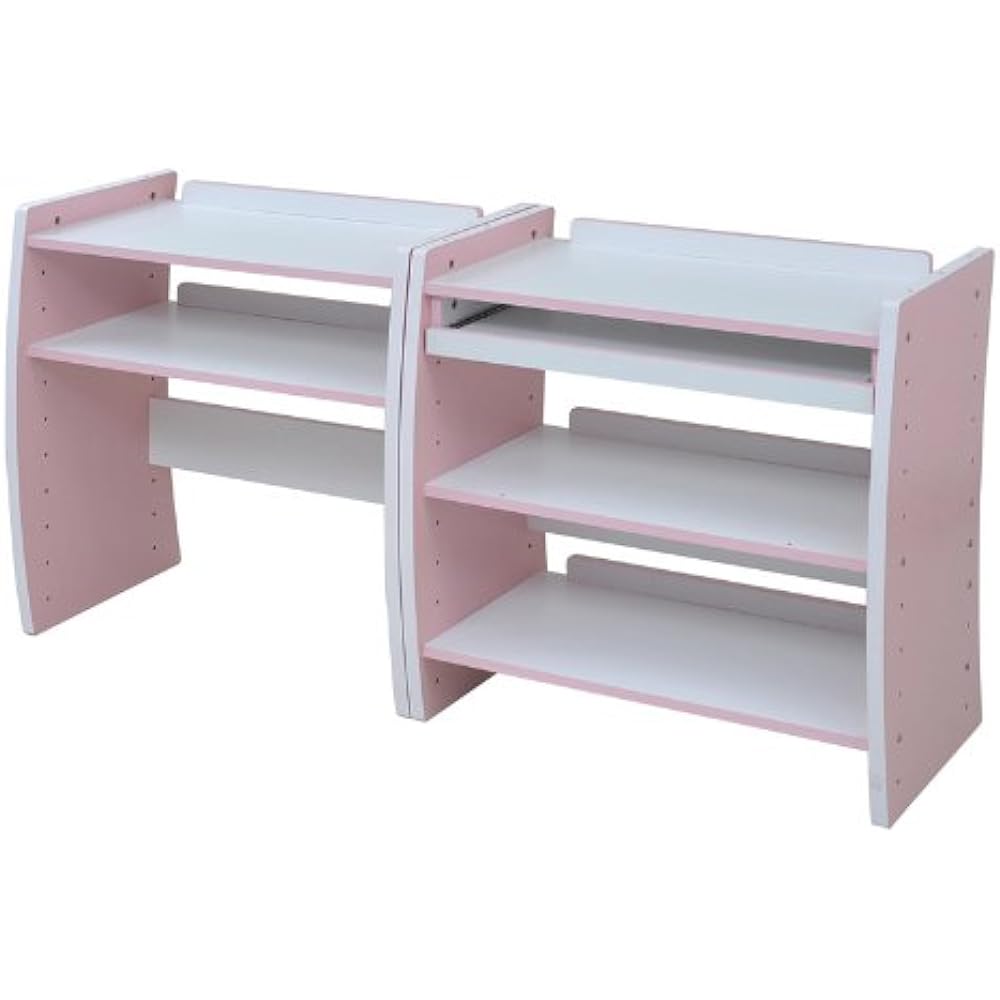 JK Plan 4WAY Computer Desk W75 White Pink CD-202