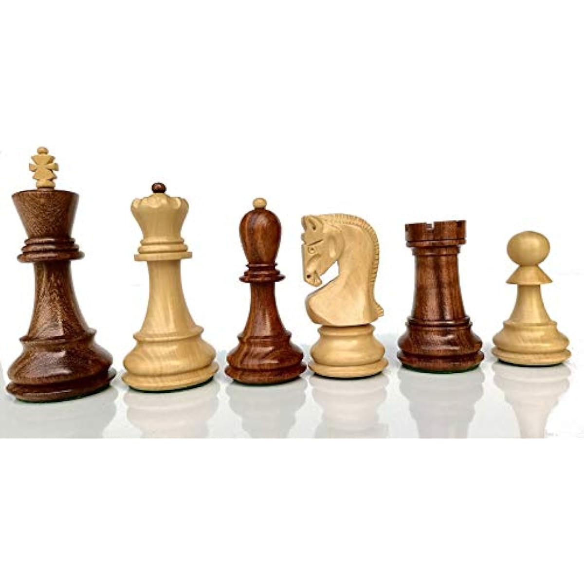 4" Russian Zagreb Chess Pieces Set Only | Luxury Unique Chess Set Made of Golden Rosewood | Moscow Chess Board Included