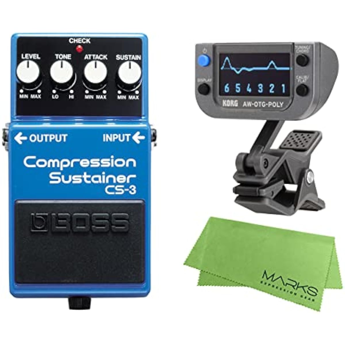 BOSS - Compression Sustainer CS-3 + KORG AW-OTG-POLY + Marks Original Cloth Set