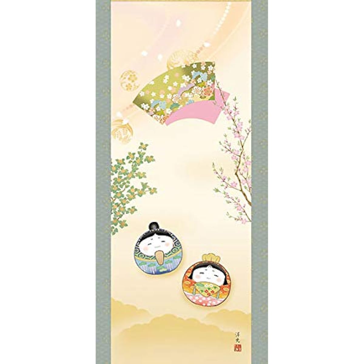 Hanging scroll of Hina dolls, Daruma dolls, Hiromitsu Igawa [3 shaku tate, slightly small] Yuinoyasan.com g6006 KZ3MF1-199 Hina dolls, Hina dolls, Hina dolls, Hinamatsuri, Hinamatsuri, Doll's Festival ...