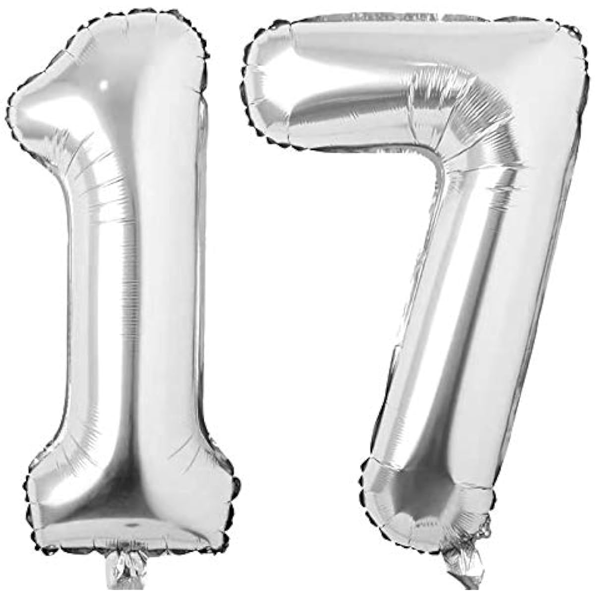 Silver Number 17 Birthday Party Balloons Decorations Helium Foil Mylar Balloons Big Number 17