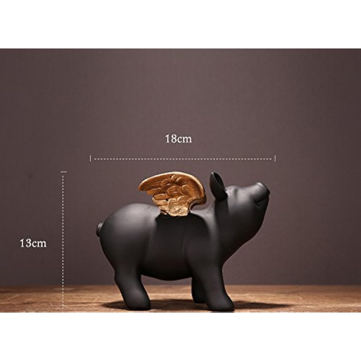 Colias Wing Home Decor Cute Pig Shape Stylish Design Coin Bank Piggy Bank Toy Money Box Cent Penny Savings Bank Black & Gold