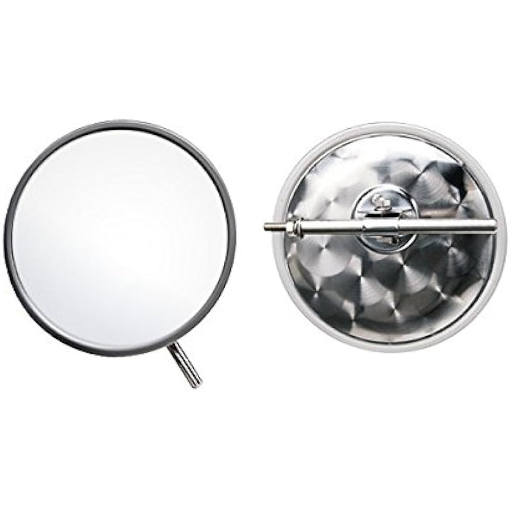 Shinei Bussan Truck Auxiliary Mirror Round Bar Type Flat Diameter Approx. 21cm Stainless Steel Scale Pattern Made in Japan FB-20CUG