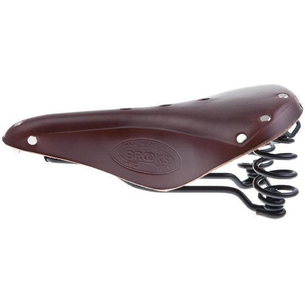 BROOKS Traditional leather saddle B17 with spring model FLYER BROWN