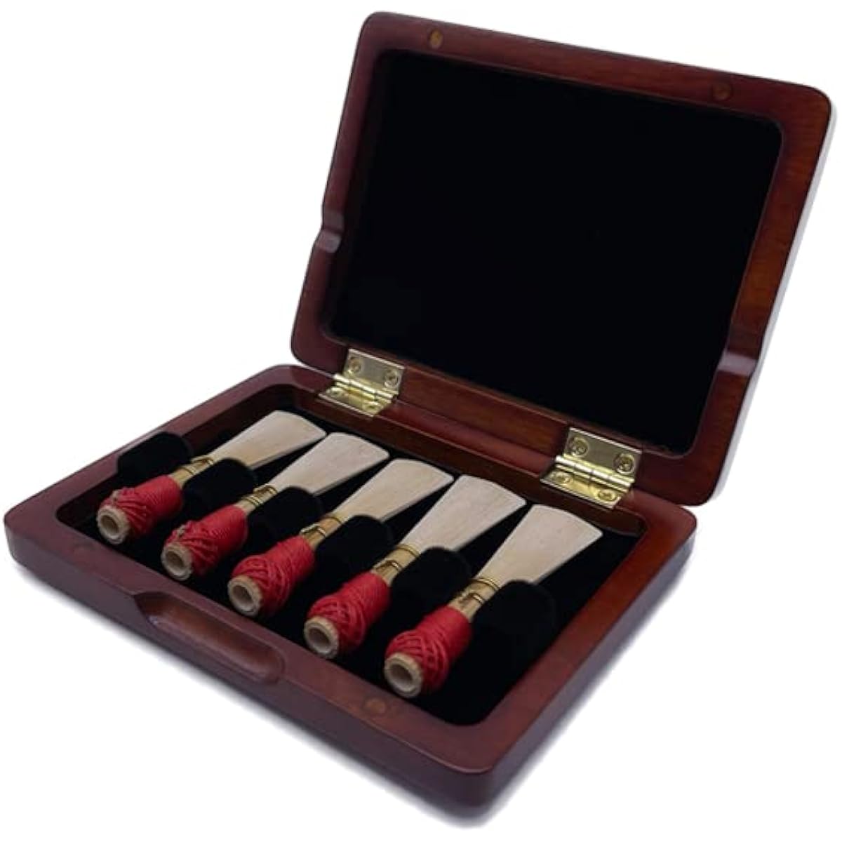 Reed123 Wooden Bassoon Reed Case Red/Black for 3/5/10 Reeds (5 Reeds, Red)