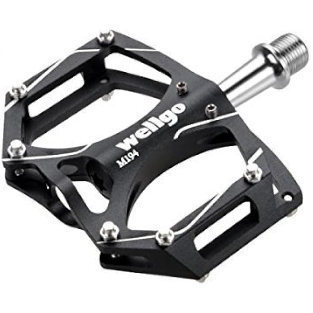 WELLGO Aluminum Pedal with Pin CNC Thin Black 260g Road/ATB/MTB M194