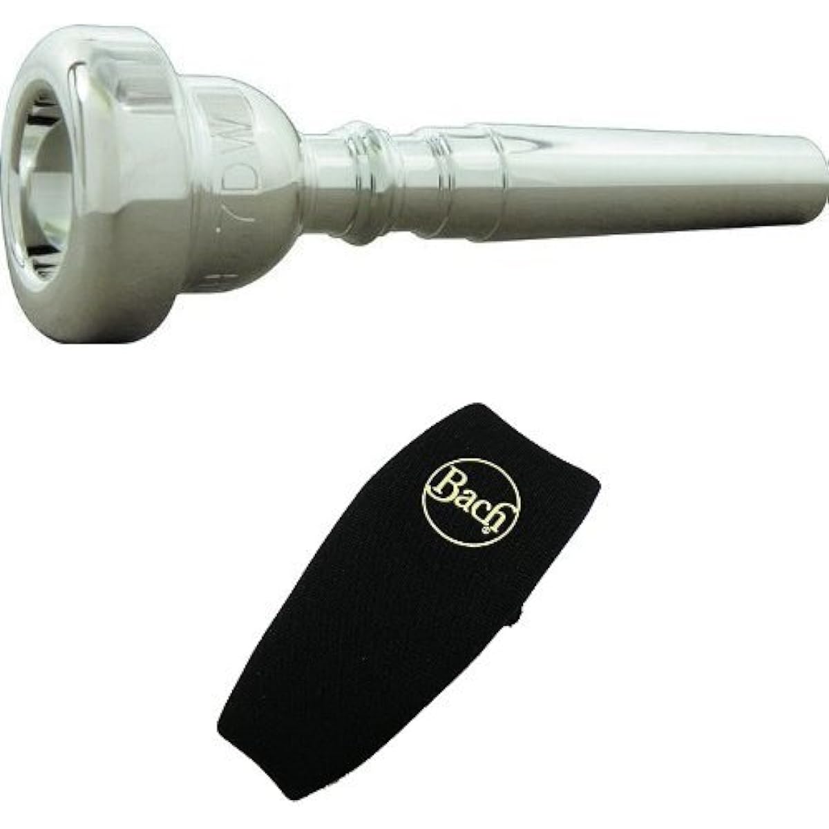 Bach Trumpet Mouthpiece 7DW Silver Plated Finish & Neoprene Mouthpiece Pouch Set