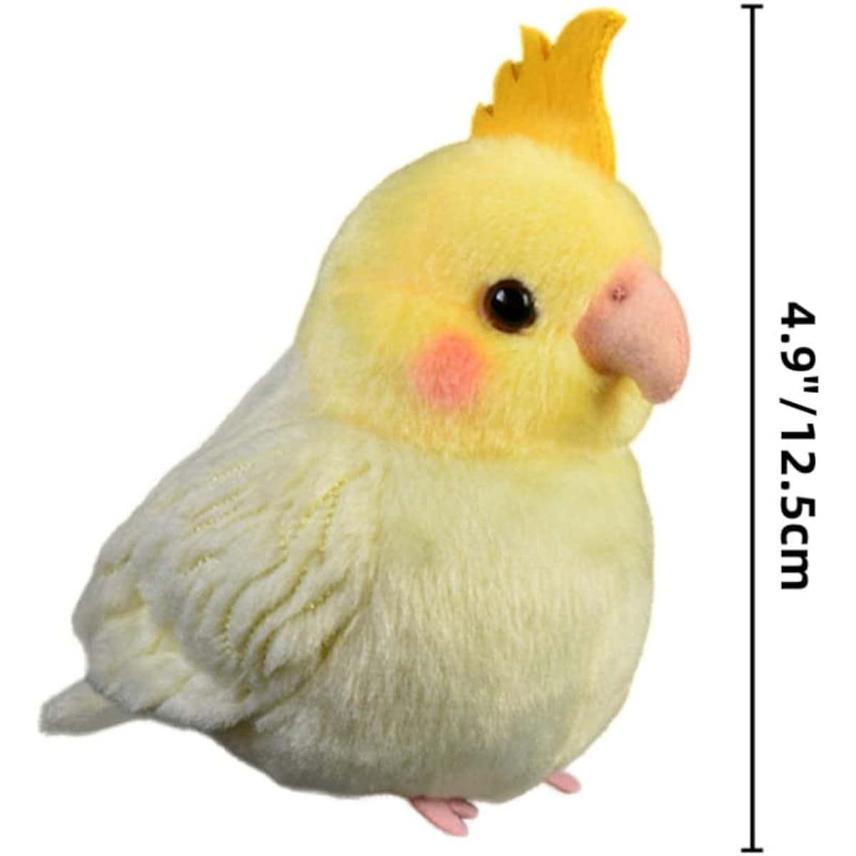Nohito Realistic Yellow Cockatiel Parrot Bird Stuffed Animal Simulation Fake Bird Parrot Plush Toy Cute Little Bird Plush Doll Gift for Kids 4.9 Inch (Yellow, M)