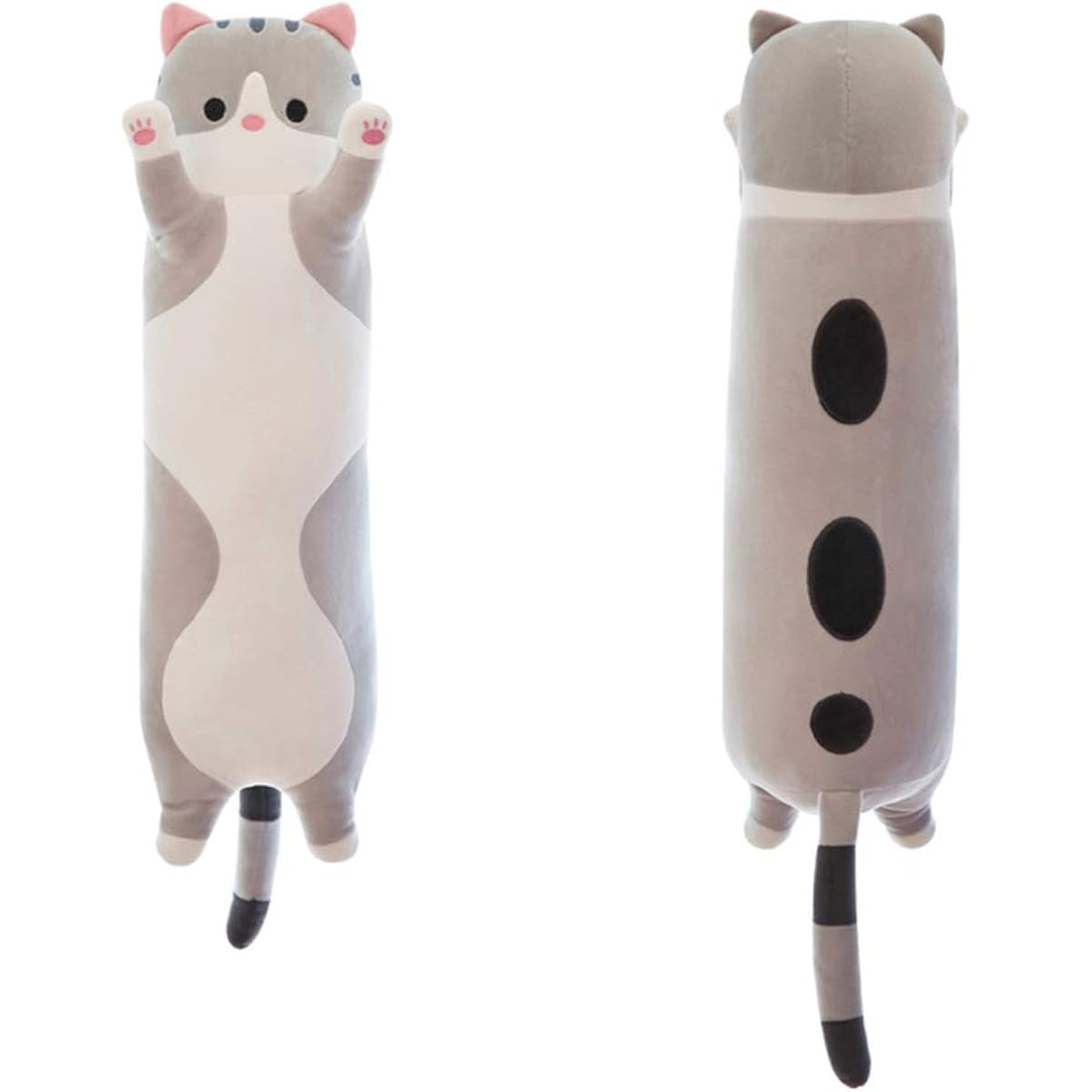 shangman Cute Plush Cat Doll Cute Cartoon Soft Stuffed Animal Kitten Pillow Long Throw Sleeping Pillow Doll Toy Gift for Kids Girlfriend Multiple Sizes (Grey, 150cm/59inch)
