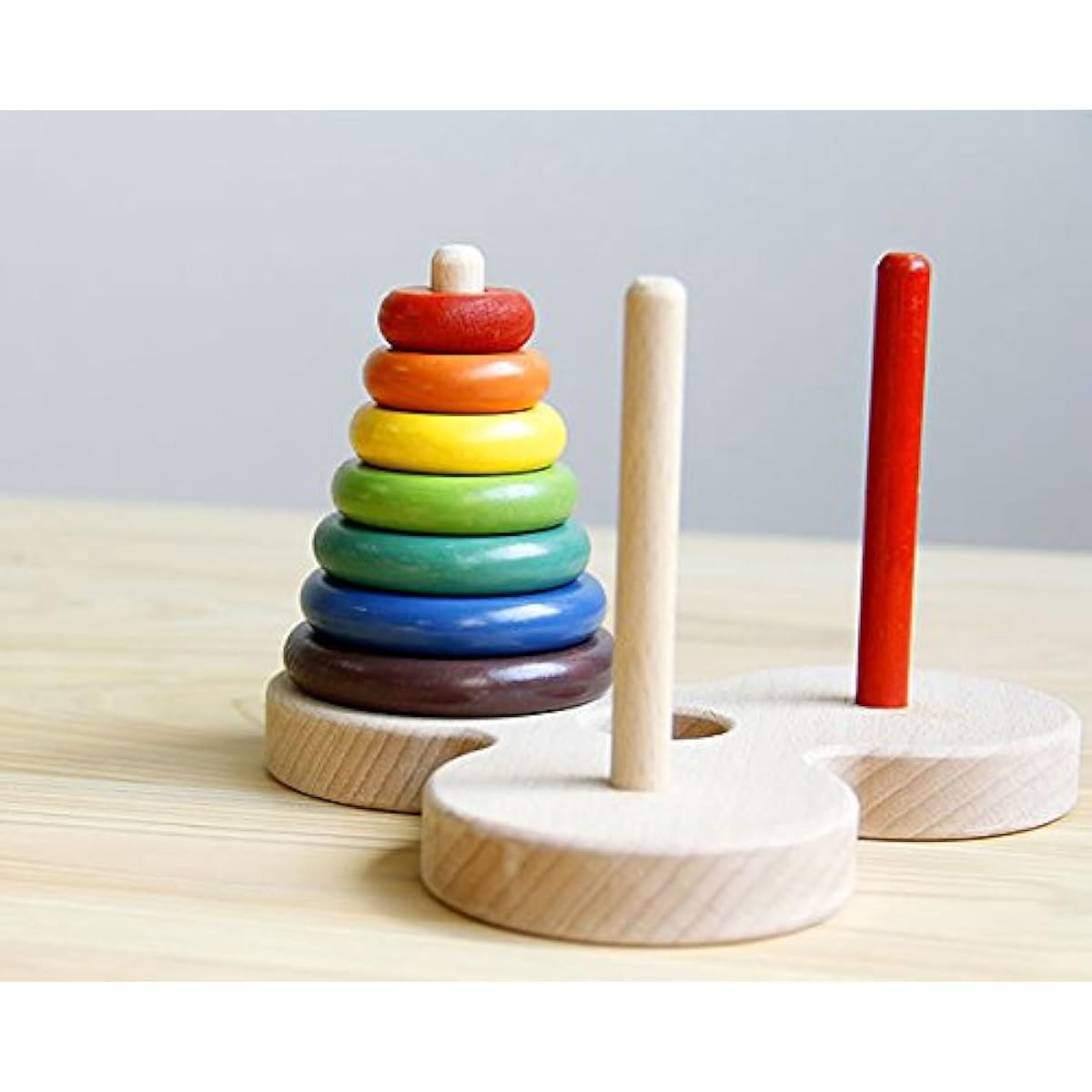 Ginga Kobo Wooden Toy Tower of Hanoi Mathematical Puzzle