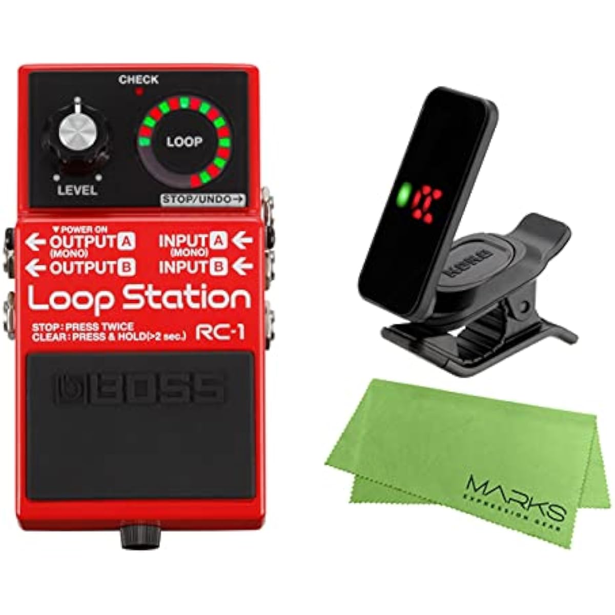 BOSS - Loop Station RC-1 + KORG Pitchclip 2 PC-2 + Marks Original Cross Set