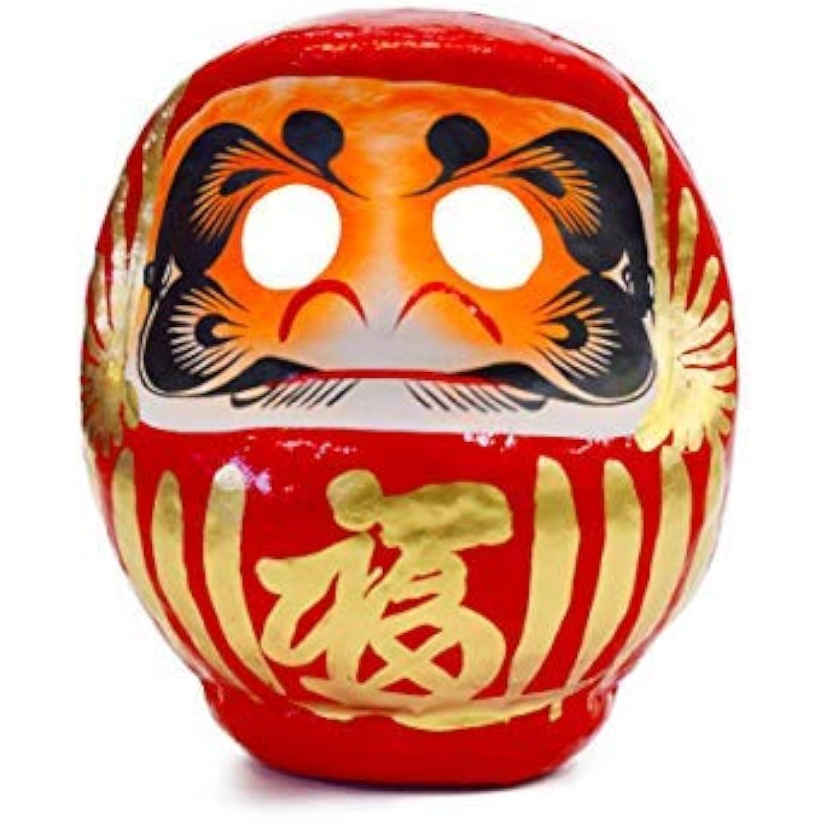 Takasaki Daruma, Red, Gold, Yellow, Set of 3, Good Fortune, Safety in the Home, Business Prosperity, Good Luck, Success in Life, 11 x 10 x 9, Bodhidharma Figurine, Red Face