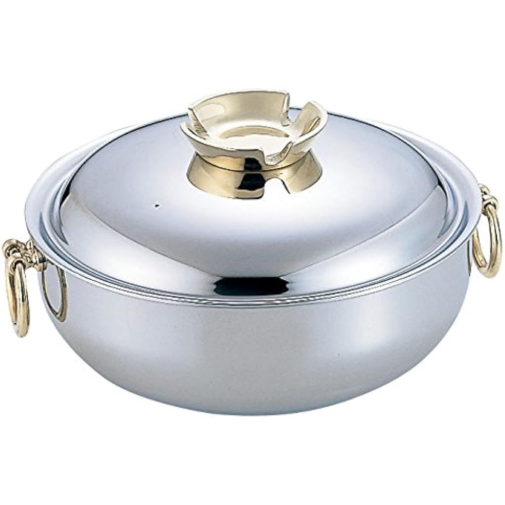 Wadasuke Seisakusho Electromagnetic Shabu Shabu Pot Brass Handle with Dividers 30cm 3312-0302