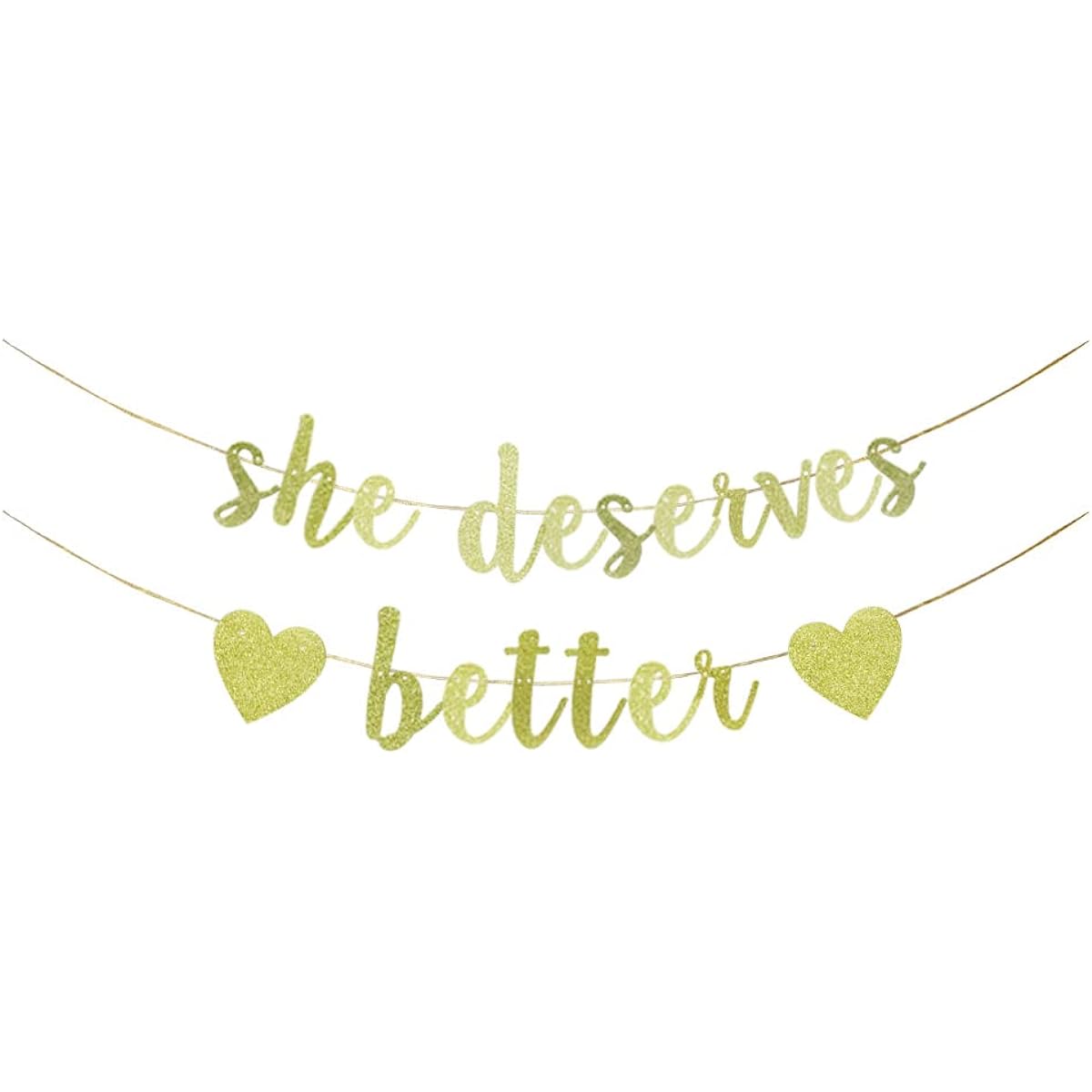 TENNYCHAOR She Deserves Better Banner, Glitter Bachelor Party Decorations, Fun Paper Sign Decorations for Farewell/Felicia/We Will Miss You Party